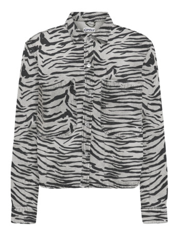 ONLCASSIE LS ZEBRA SHIRT DNM SIK