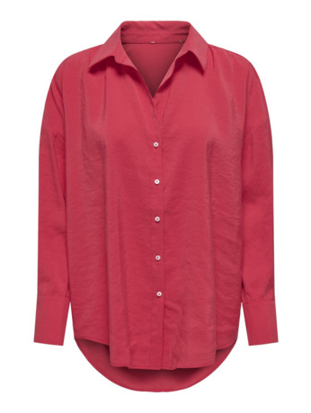 Oversize Fit Shirt Collar Long Sleeves (L/S) Oversized fit overhemd met knoopsluiting en langer op de rug