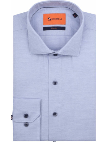 Suitable Overhemd Widespread Flanel Lichtblauw