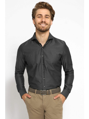 Suitable Twill Overhemd Antraciet