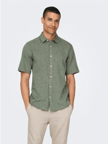 Slim Fit Overhemdkraag Korte Mouwen (K/M) Heren