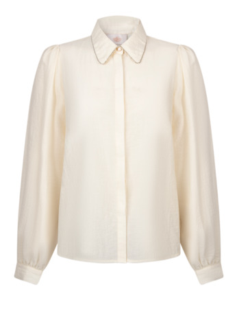 Aaiko Dames Blouse Ecru Tencel Nylontop