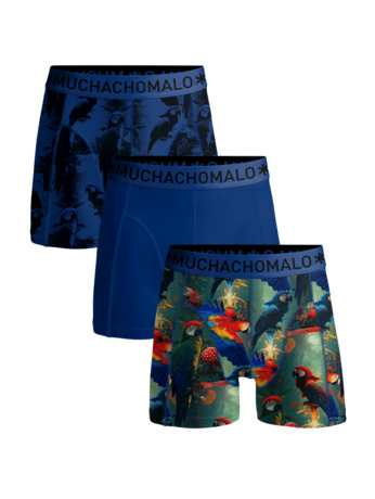 Heren 3-Pack Boxershorts Print/Print/Effen Print/Print/Blue