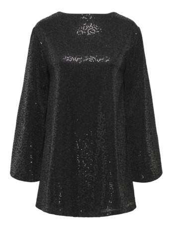 ONLY dames Loose fit mini glitter jurk zwart