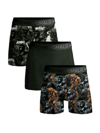 Jongens 3-Pack Boxershorts Print/Print/Effen Print/Print/Green