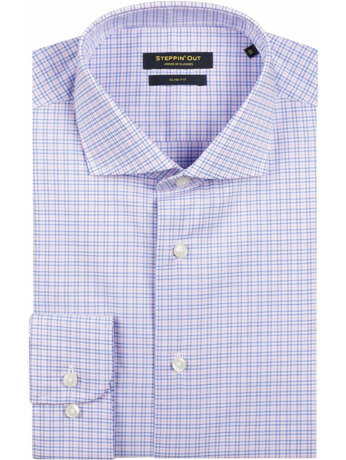 Steppin' Out Overhemd Slim-Fit Ruiten Blauw Rood