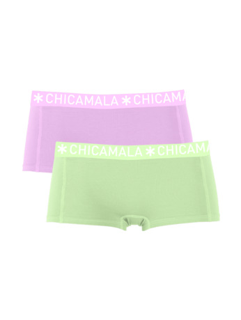 Dames 2-pack Boxershorts Effen Green/Purple