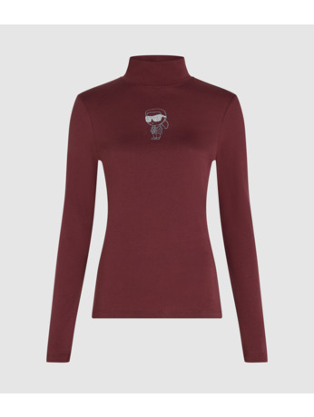 IKON GLITTER MOCK NECK LS TOP