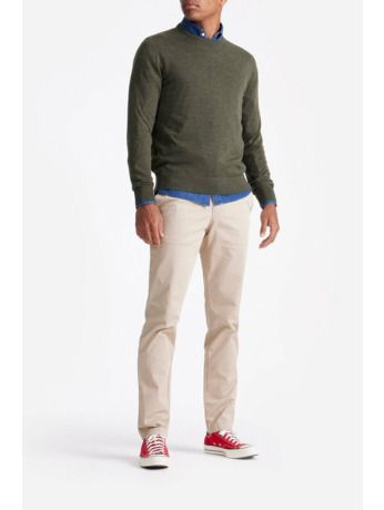 King Essentials The John Pullover Merino Army Groen
