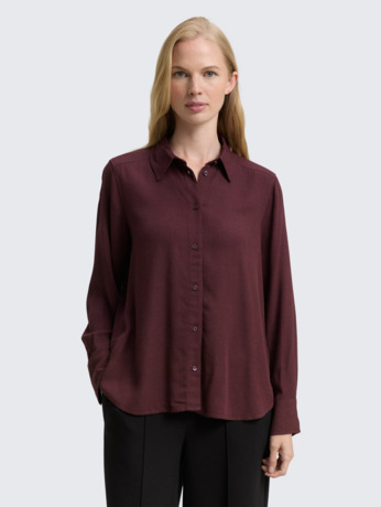 Twill blouse in normale pasvorm