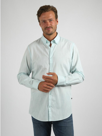 Suitable Overhemd Cotton Slub Lichtgroen