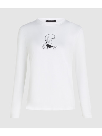 SKETCH CAMEO PRINT LS TOP