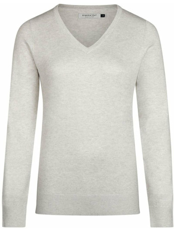 Steppin' Out Damestrui Cotton Cashmere V-hals Grijs