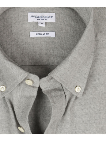 Flannel Melange Oxford Shirt 100% Cotton Heren