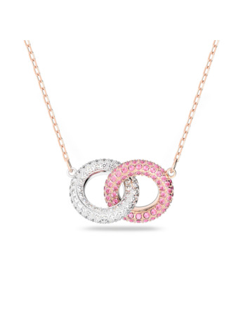 Dextera Round Necklace Rose Gold shiny Light Rose Crystal