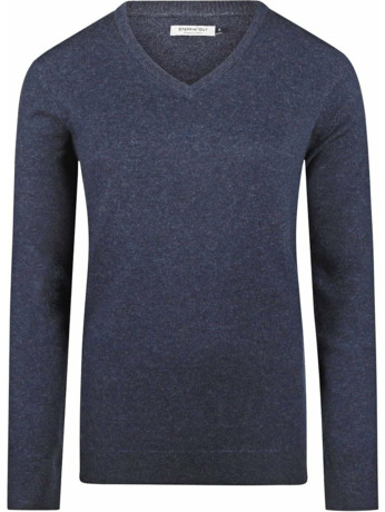 Steppin' Out Dames Pullover V-hals Merinowol Navy