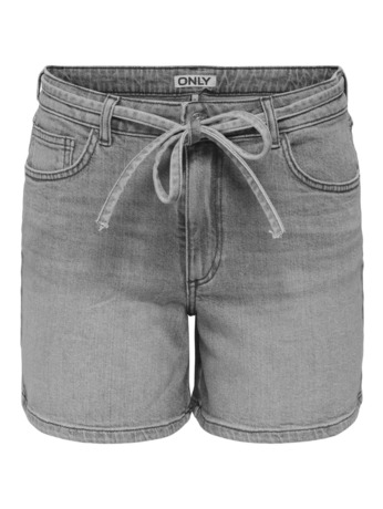 Regular Fit Denim short met middelhoge taille en riem inbegrepen