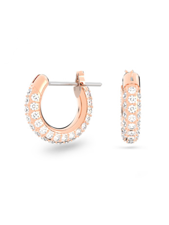 Dextera Round Pierced Earrings Mini Hoop Rose Gold shiny Silk