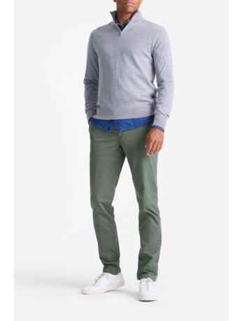 King Essentials The Michael Half Zip Pull Merino Grijs