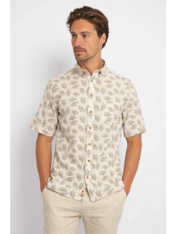 Suitable Short Sleeve Overhemd Linnen Sheng Groen