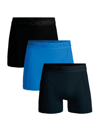 Heren 3-Pack Boxershorts Microvezel Effen Black/Blue