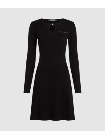KEYHOLE DETAIL KNIT DRESS