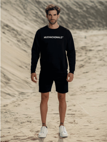 Mannen Witte Borduurtrui Zwart Black