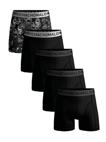 Heren 5-Pack Boxershort Print/Effen Print/Black