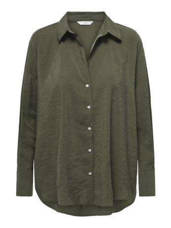 Oversize Fit Shirt Collar Long Sleeves (L/S) Oversized fit overhemd met knoopsluiting en langer op de rug