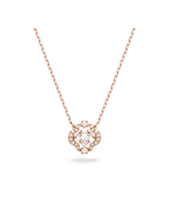 Una Sparkling Dc Necklace Rose Gold shiny White
