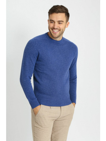 Suitable Lamswol Trui Ronde Hals Royal Blauw