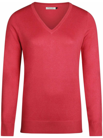 Steppin' Out Damestrui Cotton Cashmere V-hals Donkerroze