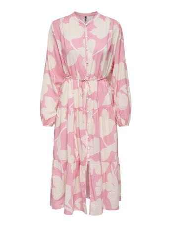 Oversize Fit China Collar Long Sleeves (L/S) Riem in taille Lange mouwen jurk voor de zomer