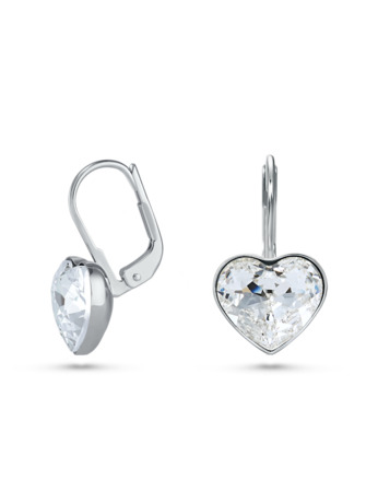 Bella Pierced Earrings Rhodium shiny Crystal