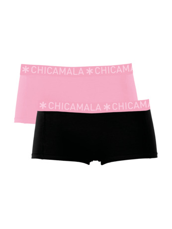 Meisjes 2-pack Boxershorts Effen Black/Pink