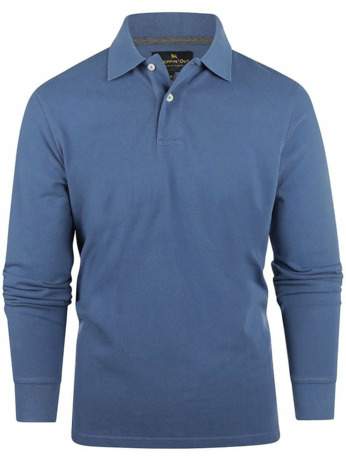 Steppin' Out Longsleeve Polo Piqué Classic Mid Blauw