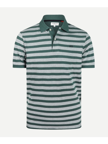 Oxford Piquee Stripe Polo 100% Cotton Heren