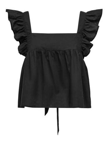 Relaxed Fit Square Neck Sleeveless (S/L) Mouwloze top met vierkante hals en trekkoord