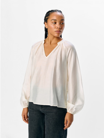OBJHEIDI L/S LO V-NECK TOP NOOS