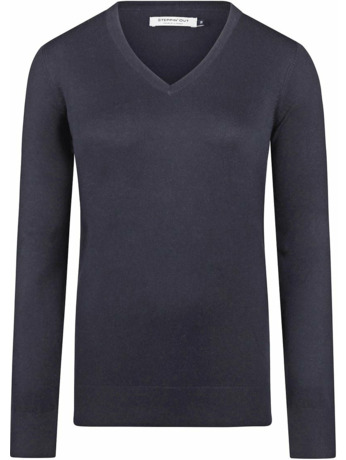 Steppin' Out Damestrui Cotton Cashmere V-hals Navy