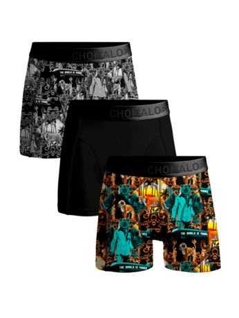 Jongens 3-pack Boxershorts Montana Print/Print/Black