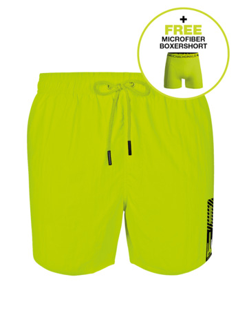 Jongens Zwembroek Effen Greenish Yellow