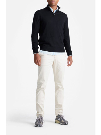 King Essentials The Michael Half Zip Pull Merino Zwart