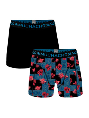 Jongens 2-pack shorts Tegen de stroom Print/Black