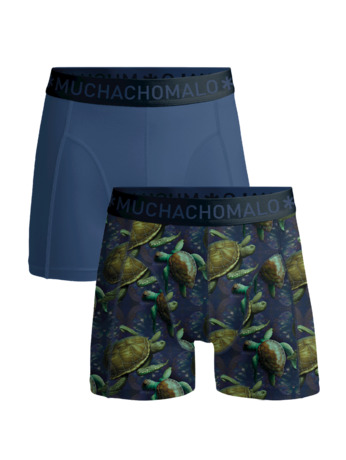Mannen 2-Pack korte print/effen Print/Blue
