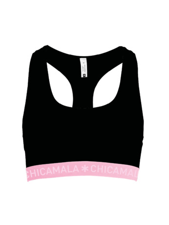 Dames 1-pack racer back effen Black