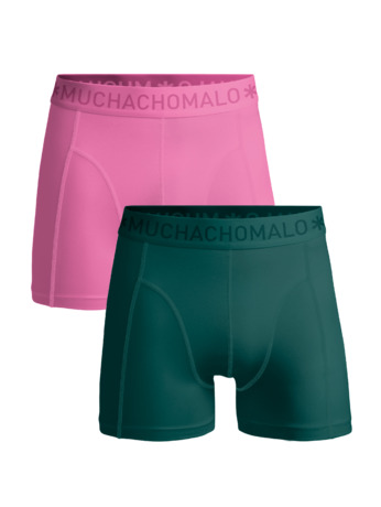 Heren 2-Pack Boxershorts Effen Green/Pink