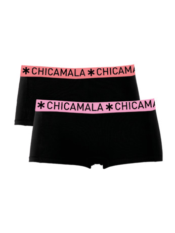 Meisjes 2-pack Boxer Shorts Effen Black