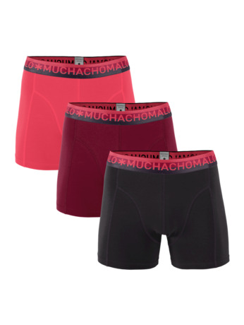 Mannen 3-Pack Korte Effen/Effen/Effen Aubergine/Red/Coral