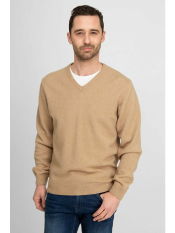 Suitable Pullover Wol V-Hals Beige